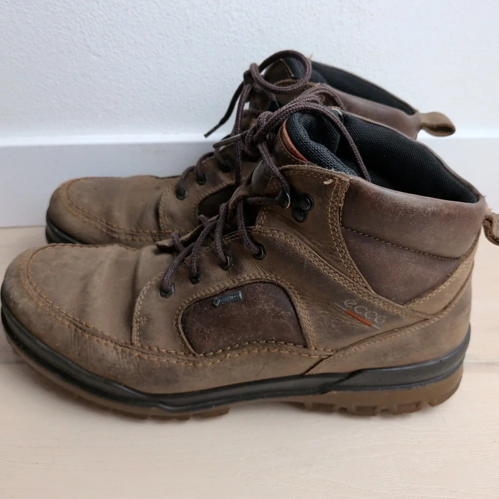 ECCO Track 25 Gore-Tex Mid Hiking Boots Mens US 11/11.5 EU45 Brown Waterproof